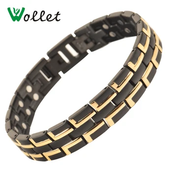 Wollet Jewelry Two Row Magnets Stainless Steel Magnetic Bracelet Bangle For Women Men Black Gold Color Health Care Healing
Wollet Jewelry Two Row Magnets Stainless Steel Magnetic Bracelet Bangle For Women Men Black Gold Color Health Care Healing