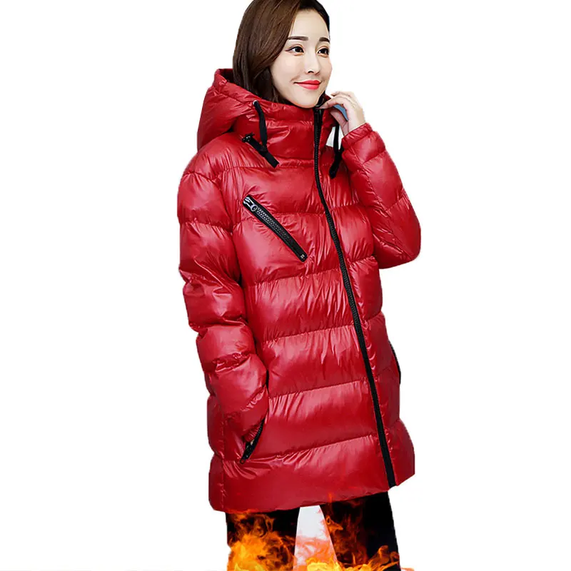 Winter Coat Women Hooded Parka 2018 Winter Jacket Women Glossy Down Parka Waterproof Coats Female Thick Cotton Padded Jacket 124 
Winter Coat Women Hooded Parka 2018 Winter Jacket Women Glossy Down Parka Waterproof Coats Female Thick Cotton Padded Jacket 124