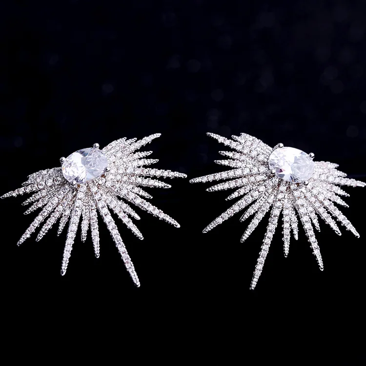SWOUR New Jewelry S925 Sterling Silver Cubic Zircon CZ Shinning Sunflower Stud Earrings High Quality S073
SWOUR New Jewelry S925 Sterling Silver Cubic Zircon CZ Shinning Sunflower Stud Earrings High Quality S073