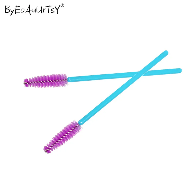 Makeup Brushes 50Pcslot Disposable Eyelash Brushes Lash Extension Mascara Applicator Wand Eyes Lip Cosmetics Brushes Blue (5)