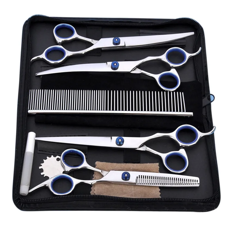 4Pcs/Set 7Inch Professional Grooming Hair Cutting Curved Scissor Shear Kit With Bag For Pet Groomer Or Family DIY Pet Use
4Pcs/Set 7Inch Professional Grooming Hair Cutting Curved Scissor Shear Kit With Bag For Pet Groomer Or Family DIY Pet Use