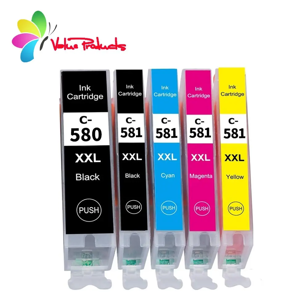 580XXL 581XXL чернильный картридж Замена для Canon PGI-580XXL CLI-581XXL PGI 580 XXL CLI 581 5-PACK PGBK/BK/C/M/Y |