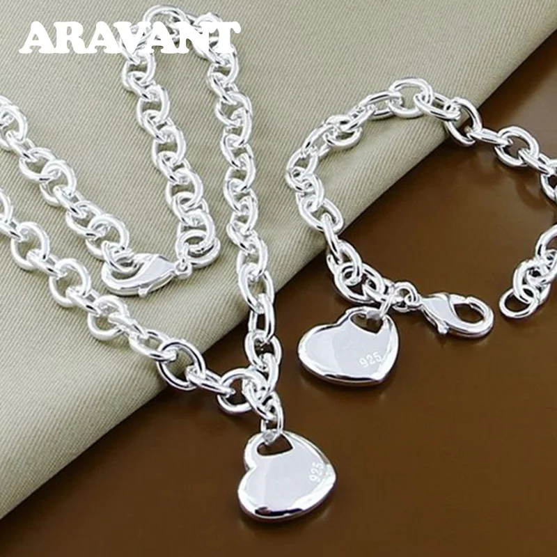 925 Silver Bridal Jewelry Sets Love Heart Necklace Bracelets Set For Women Jewelry
925 Silver Bridal Jewelry Sets Love Heart Necklace Bracelets Set For Women Jewelry