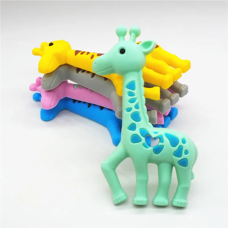 

Chengkai 10PCS BPA Free Silicone Giraffe Teether DIY Newborn Baby Pacifier Dummy Teething Pendant Nursing Sensory Animal Toy