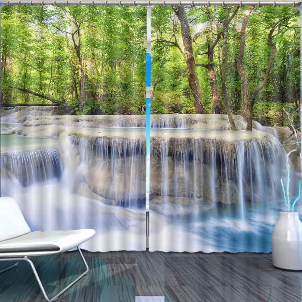 Forest waterfall stream 3D Window Curtains Living Room bedroom Drapes Rideaux factory Customized size shower Shading cloth
Forest waterfall stream 3D Window Curtains Living Room bedroom Drapes Rideaux factory Customized size shower Shading cloth