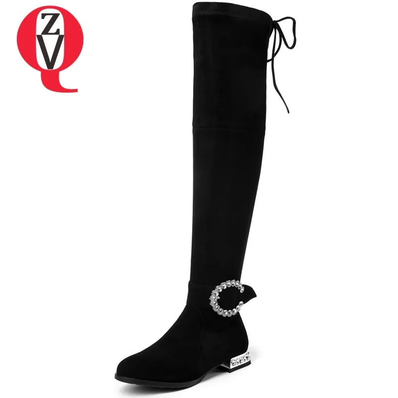 ZVQ women shoes 2018 new concise casual round toe low square heel crystal decoration zipper lace-up solid over knee high boots
ZVQ women shoes 2018 new concise casual round toe low square heel crystal decoration zipper lace-up solid over knee high boots
