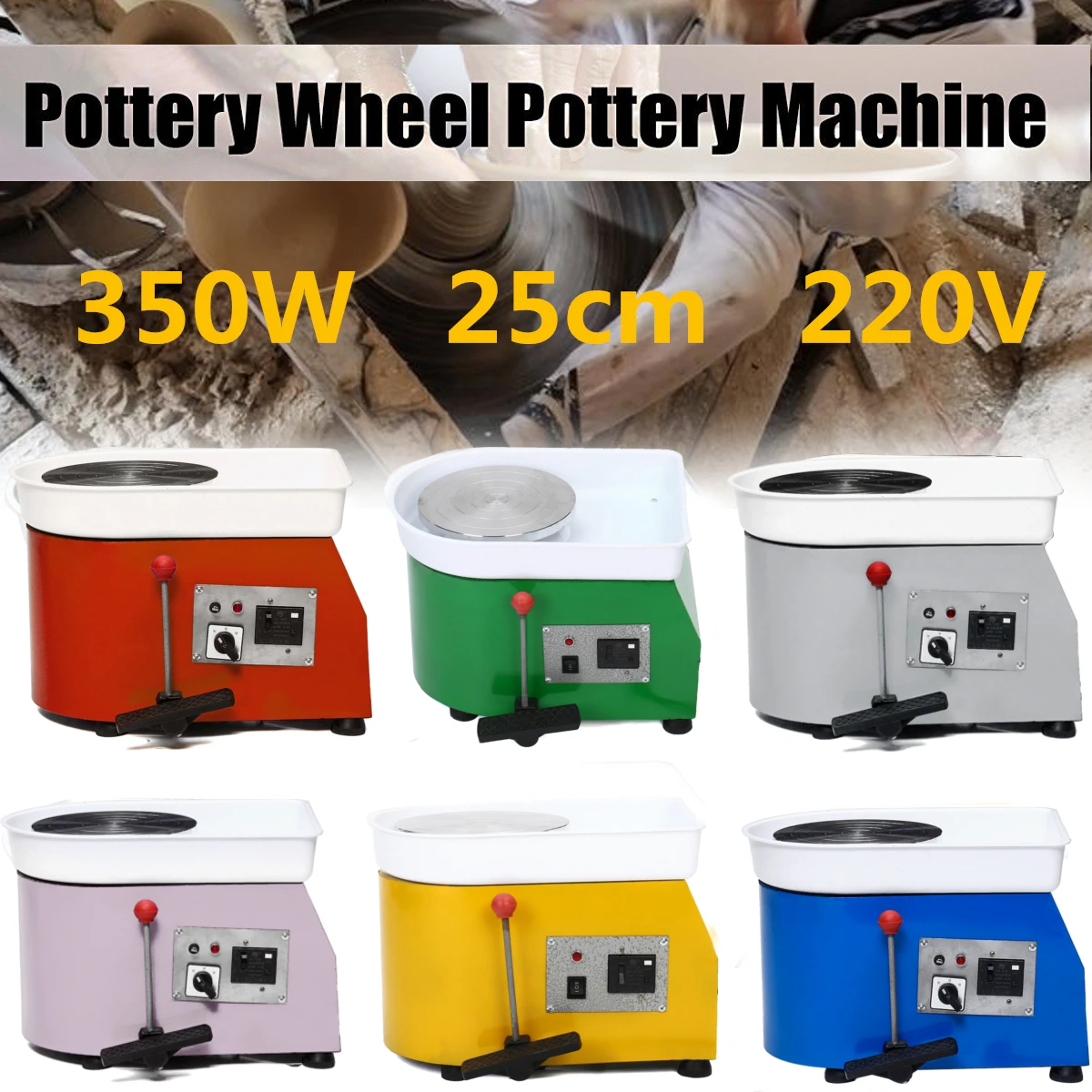 25cm 350W Pottery Wheel Pottery DIY Clay Machine For Ceramic Work Ceramics Clay 220V Children Learning Machine
25cm 350W Pottery Wheel Pottery DIY Clay Machine For Ceramic Work Ceramics Clay 220V Children Learning Machine