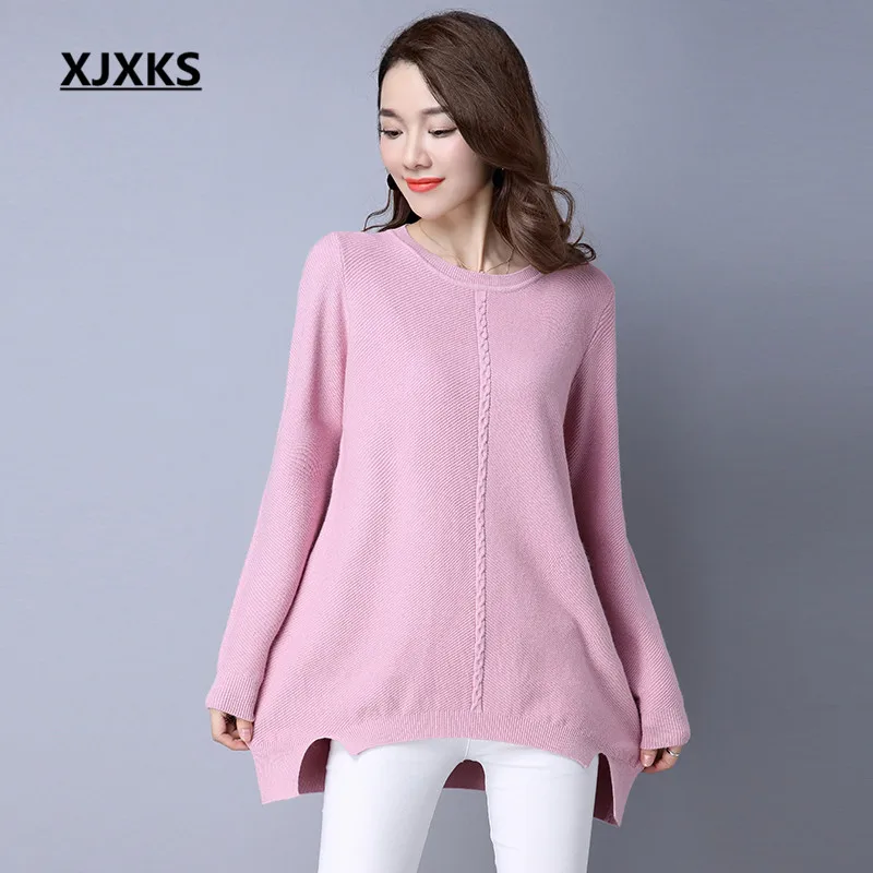 XJXKS Ladies Clothing Women Pullover Sweaters 2018 Autumn Loose Solid Wool Blends Knitting Casual M-XL Sweater
XJXKS Ladies Clothing Women Pullover Sweaters 2018 Autumn Loose Solid Wool Blends Knitting Casual M-XL Sweater