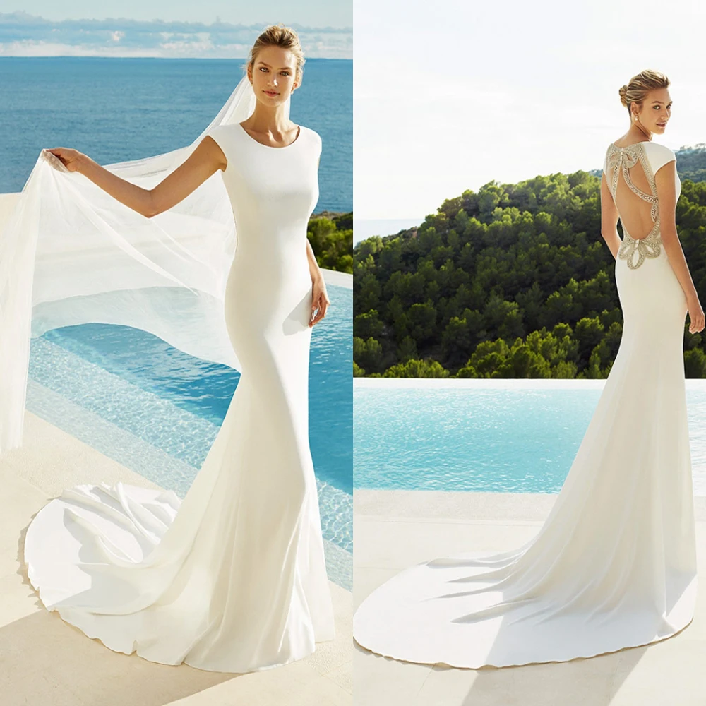 Soft Satin Vestido de noiva Backless Mermaid Bride Wedding Dress Luxury Crystal 2019 new Bridal Gown Court Train Robe de mariee
Soft Satin Vestido de noiva Backless Mermaid Bride Wedding Dress Luxury Crystal 2019 new Bridal Gown Court Train Robe de mariee