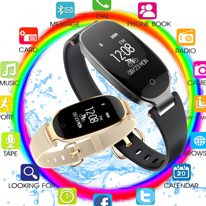 Bluetooth Smart Watch Women Smart Band Fitness Tracker Heart Rate Monitor Lady Bracelet Wristwatch Clock For Android IOS Reloj
Bluetooth Smart Watch Women Smart Band Fitness Tracker Heart Rate Monitor Lady Bracelet Wristwatch Clock For Android IOS Reloj