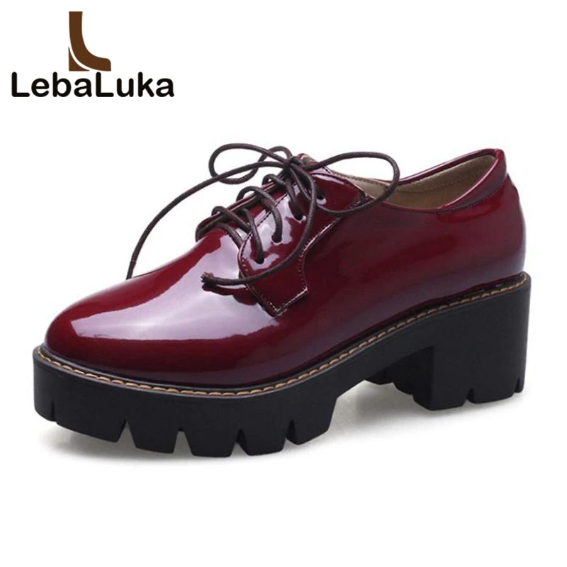 Tuyoki Women High Heels Shoes Patent Leather Shine Pumps Women Lace Up Thick Heels Fashion Simple Daily Shoes Size 34-43
Tuyoki Women High Heels Shoes Patent Leather Shine Pumps Women Lace Up Thick Heels Fashion Simple Daily Shoes Size 34-43