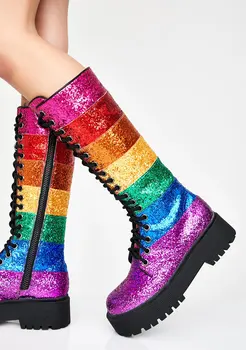 2019 new fashion flat-bottom illusion stitching Glitt lace-up boots women's catwalk banquet women's shoes
2019 new fashion flat-bottom illusion stitching Glitt lace-up boots women's catwalk banquet women's shoes