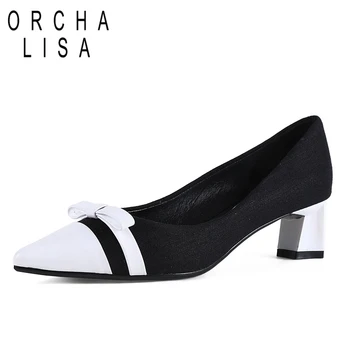 ORCHA LISA Woman Shoes Genuine Leather Low Heels Women Pumps square heel knot Women's Work shoes Pointed Toe Wedding Shoes 1007
ORCHA LISA Woman Shoes Genuine Leather Low Heels Women Pumps square heel knot Women's Work shoes Pointed Toe Wedding Shoes 1007