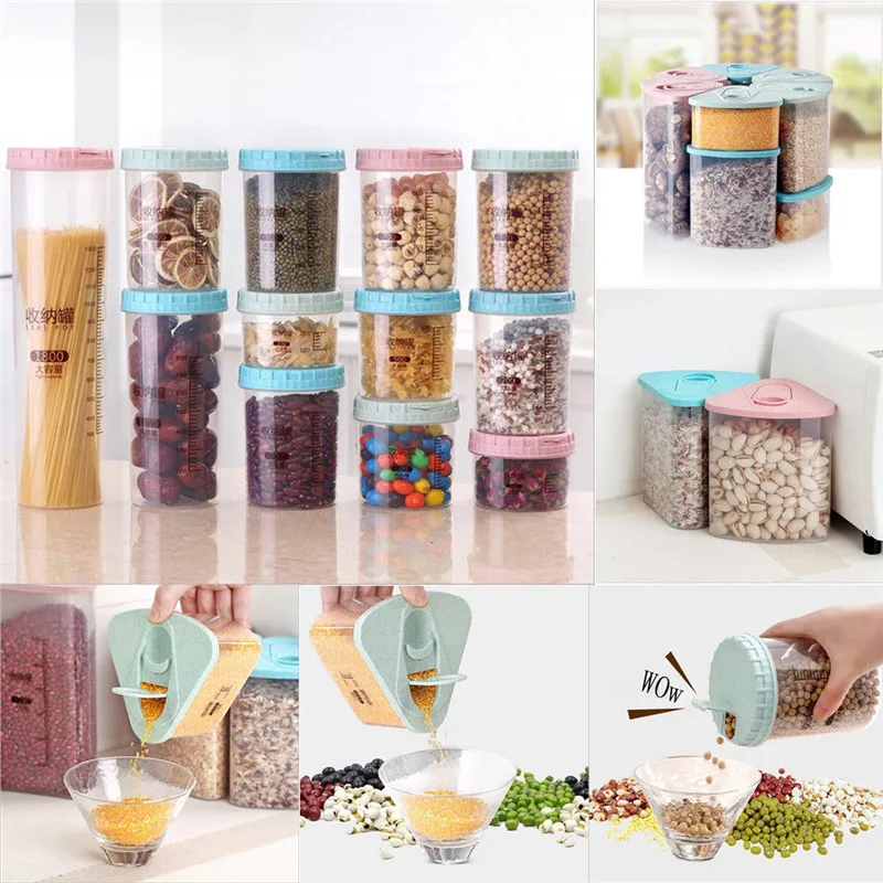 Kitchen Dried Food Cereal Flour Pasta Food Storage Dispenser Rice Container Sealed Box Round Sealed Can
Kitchen Dried Food Cereal Flour Pasta Food Storage Dispenser Rice Container Sealed Box Round Sealed Can