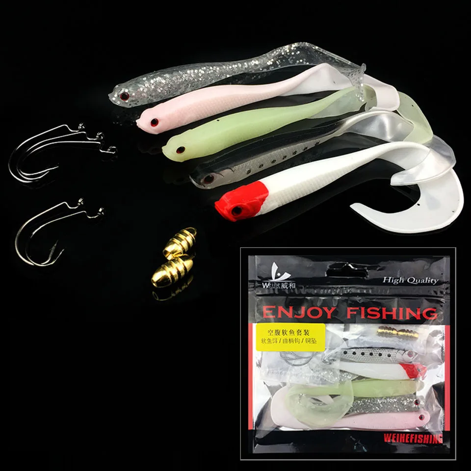 Loogdeel 12PCS/Lot Skirt Tail Soft Fish Lure Sea Fishing Soft Bait Silicone Hooks Set Simulation Texas Rig Lures Peche
Loogdeel 12PCS/Lot Skirt Tail Soft Fish Lure Sea Fishing Soft Bait Silicone Hooks Set Simulation Texas Rig Lures Peche