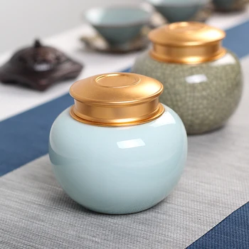 Portable Metal Lid Tea Storage Box Sealed Tea Container 10*10.5cm Ceramic Candy Jar Sugar Salt Dried Fruit Storage Bottles
Portable Metal Lid Tea Storage Box Sealed Tea Container 10*10.5cm Ceramic Candy Jar Sugar Salt Dried Fruit Storage Bottles