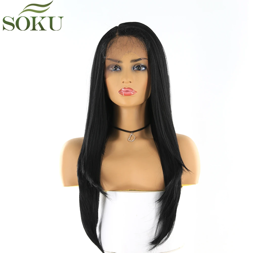 Synthetic Lace Front Wigs With Baby Hair SOKU Straight Wig 130% Density Glueless Heat Resistant Fiber Wig For Black Women
Synthetic Lace Front Wigs With Baby Hair SOKU Straight Wig 130% Density Glueless Heat Resistant Fiber Wig For Black Women