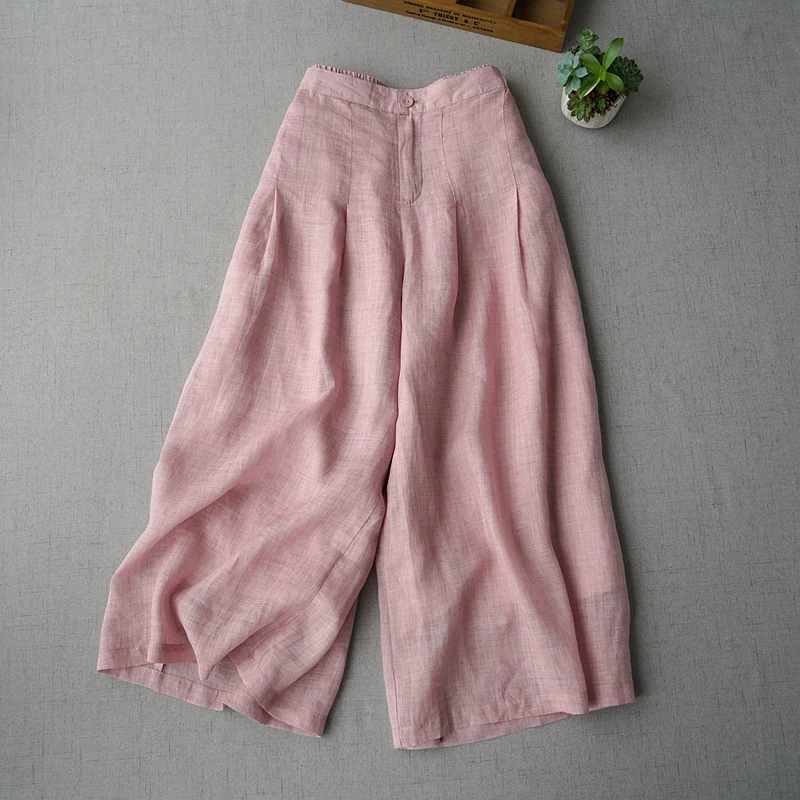 Spring Summer Women Casual All-match Brief Loose Comfortable Elastic Waist Ramie Pants Elastic Waist Wide Leg Trousers 4 Colors
Spring Summer Women Casual All-match Brief Loose Comfortable Elastic Waist Ramie Pants Elastic Waist Wide Leg Trousers 4 Colors