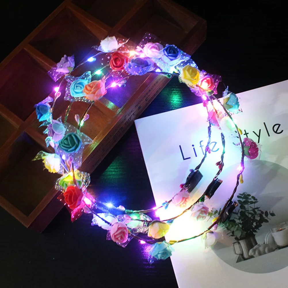 Party Glowing Wreath Halloween Crown Flower Headband Bright Girls Color Random LED Light Up Multicolor Hair Wreath Hairband Toys
Party Glowing Wreath Halloween Crown Flower Headband Bright Girls Color Random LED Light Up Multicolor Hair Wreath Hairband Toys