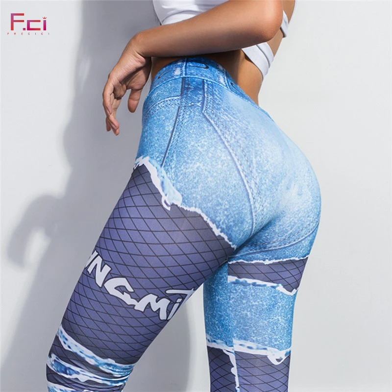 Women Faux Denim Jeans Printed Leggings Push Up Workout Slim Pants High Waist Casual Pants Skinny Fitness Leggings Blue
Women Faux Denim Jeans Printed Leggings Push Up Workout Slim Pants High Waist Casual Pants Skinny Fitness Leggings Blue