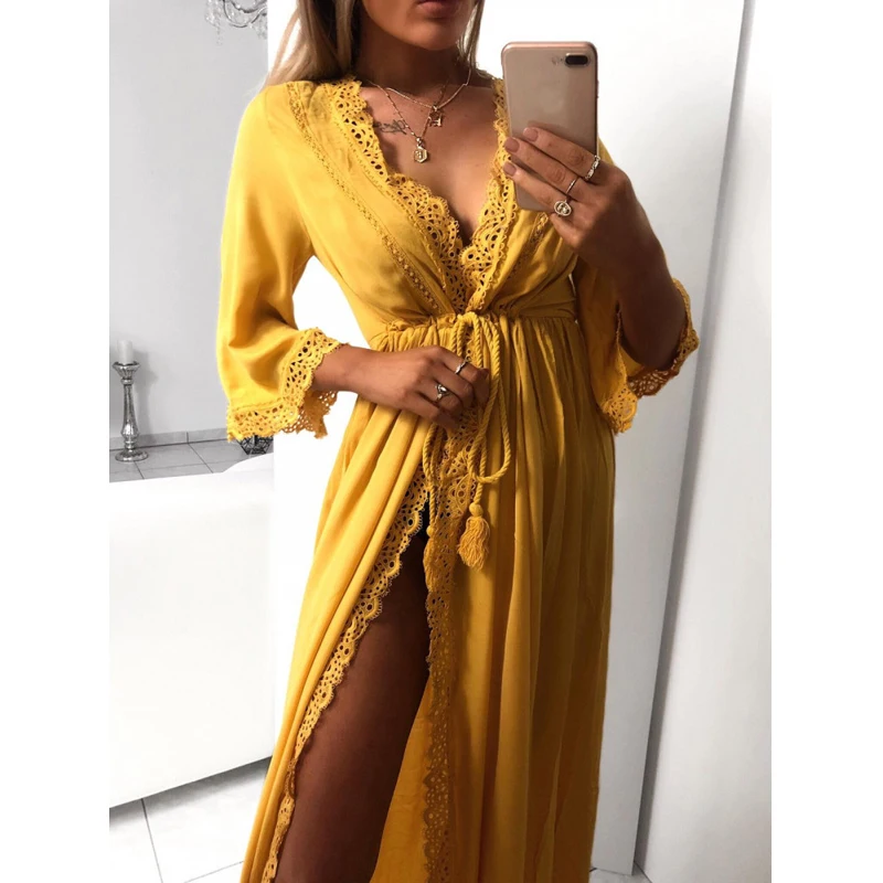 Meihuida 2019 Women Boho Long Maxi Dress Tie Up High Waist Dress Lace V Neck Dresses Ladies Summer Sundress Vestido De Mujer
Meihuida 2019 Women Boho Long Maxi Dress Tie Up High Waist Dress Lace V Neck Dresses Ladies Summer Sundress Vestido De Mujer