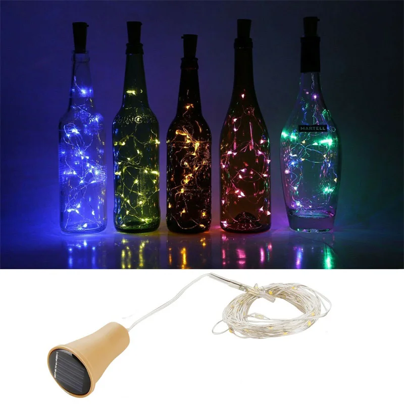 1M 1.5M 2M LED Solar Lights Powered Wine Bottle Cork Shape LED Fairy Copper Garland Festoon Wire String Lights Christmas Shining
1M 1.5M 2M LED Solar Lights Powered Wine Bottle Cork Shape LED Fairy Copper Garland Festoon Wire String Lights Christmas Shining