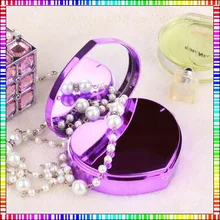6600mAh Heart Shape Power Bank Makeup Mirror Power Charger For iPhone6 Smartphones Girls Gift Battery Backup Mobile power