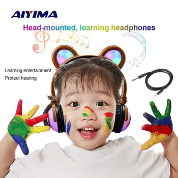 AIYIMA Foldable Flashing Earphone Bear Ear Headphones Gaming Headset With LED Light For PC Phones Kids Girls
AIYIMA Foldable Flashing Earphone Bear Ear Headphones Gaming Headset With LED Light For PC Phones Kids Girls