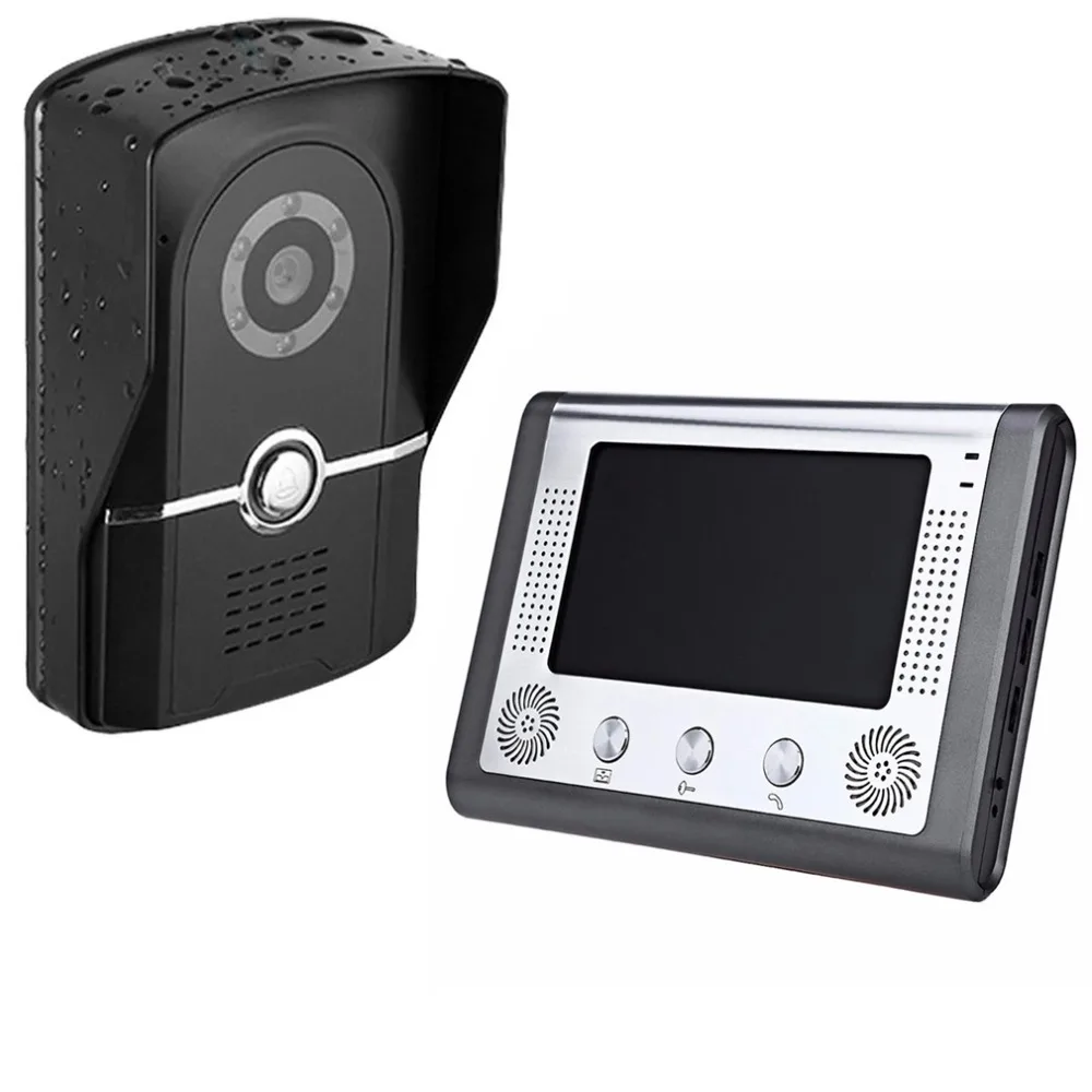 

7" Inch TFT Touch Screen LCD Color Wired Video Door Phone Doorbell Intercom System 700 Night Vision Eye Camera Doorphone
