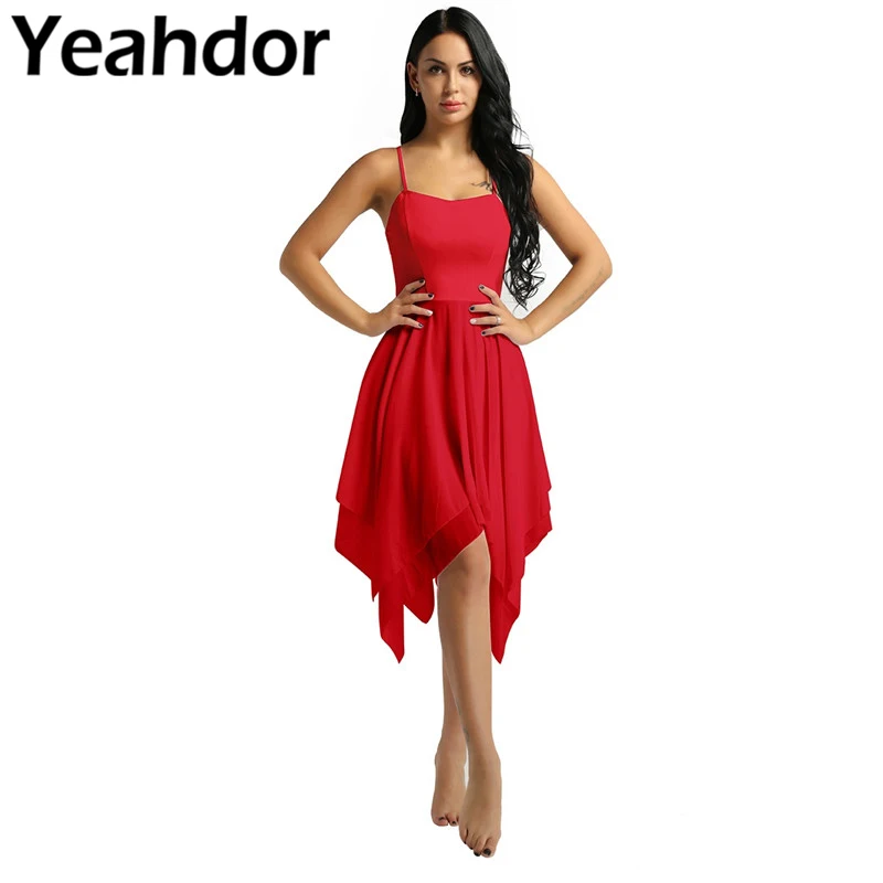 Women Adult Ballet Spaghetti Strap Sleeveless Asymmetric Chiffon Solid Color Ballroom Contemporary Dance Dress Dancewear
Women Adult Ballet Spaghetti Strap Sleeveless Asymmetric Chiffon Solid Color Ballroom Contemporary Dance Dress Dancewear
