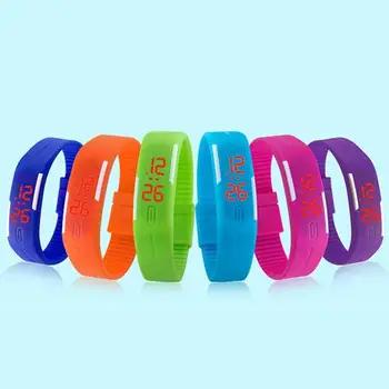 Men Women Fashion Silicone Red LED Sports Bracelet Touch Digital Wrist Watch Electronics Military Watch Relojes