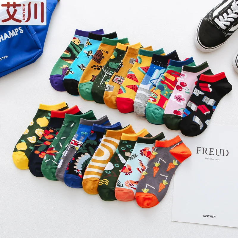 Stitching color watermelon print socks lemon lobster bee men women cotton sock asymmetric breathable comfort lovers calcetines
Stitching color watermelon print socks lemon lobster bee men women cotton sock asymmetric breathable comfort lovers calcetines