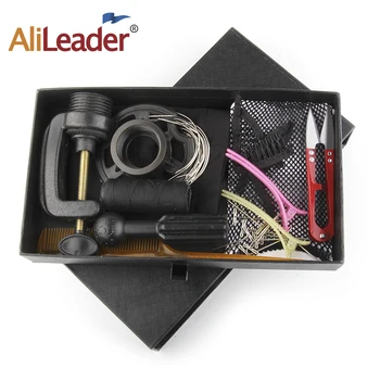 Alileader 가발 액세서리 세트, DIY 인모 가발 제작 키트, 스타터 키트, 헤어 네트, T 통증