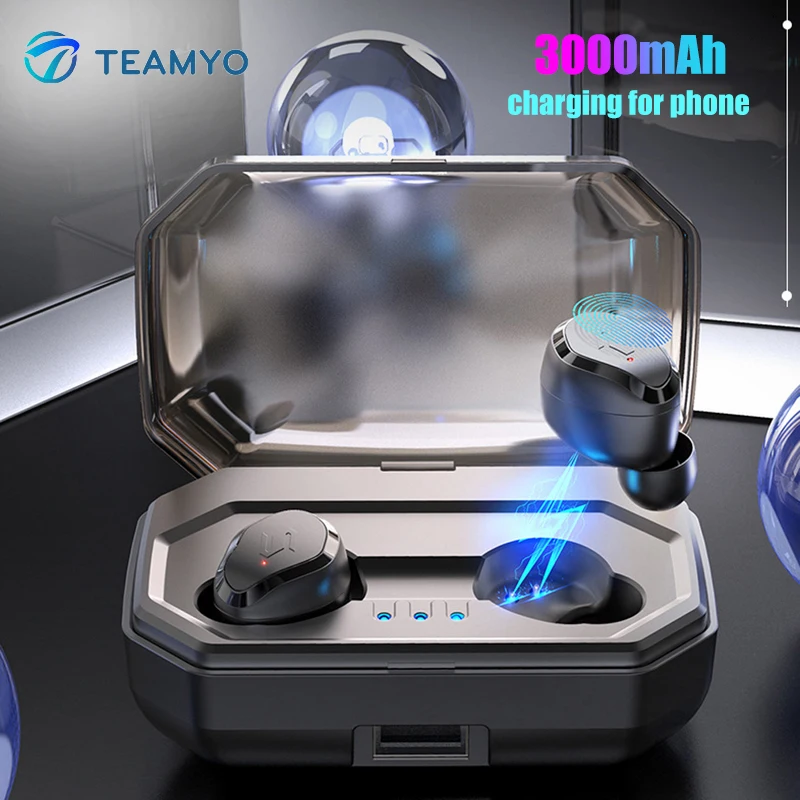 TEAMYO Wireless Bluetooth Headset Touch Mini 5.0 Sports Earphones Wireless HIFI Sound Binaural Waterproof 3000mah Charging Box
TEAMYO Wireless Bluetooth Headset Touch Mini 5.0 Sports Earphones Wireless HIFI Sound Binaural Waterproof 3000mah Charging Box