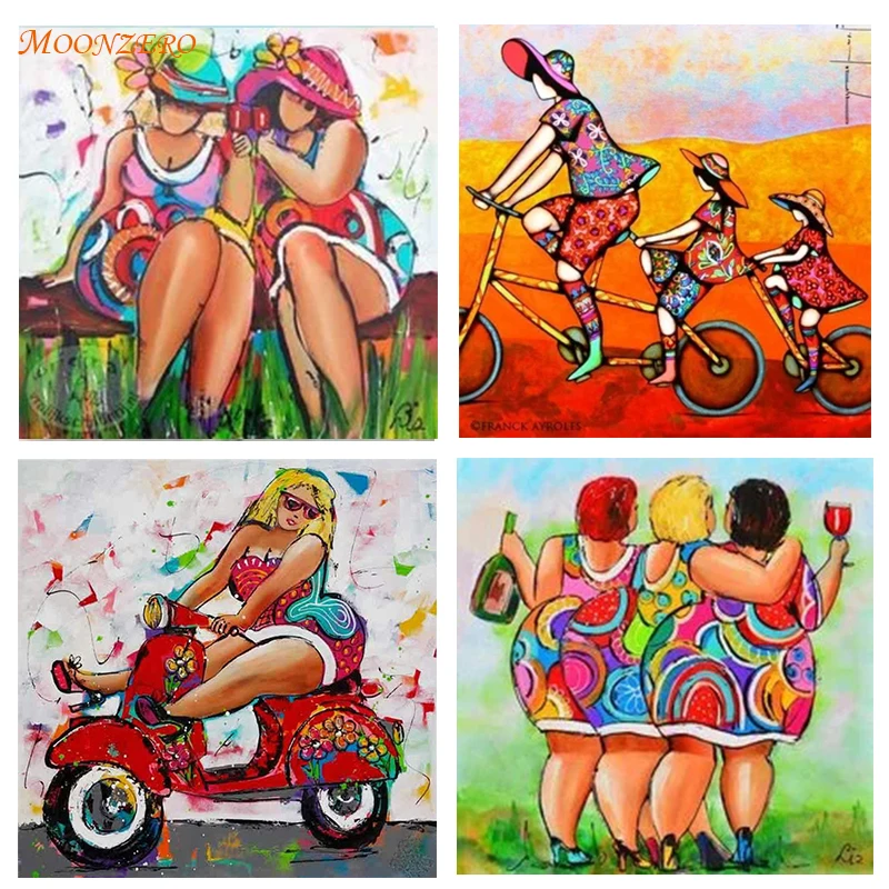 

5D DIY full diamond painting sexy fat woman multi-image combination embroidery cross stitch mosaic home decoration holiday gift