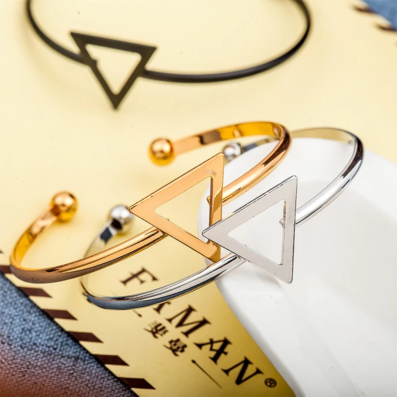 Geometric Triangle Open Cuff Punk Bracelet Bangle For Women Stainless Steel Screw Bracelet Gift
Geometric Triangle Open Cuff Punk Bracelet Bangle For Women Stainless Steel Screw Bracelet Gift