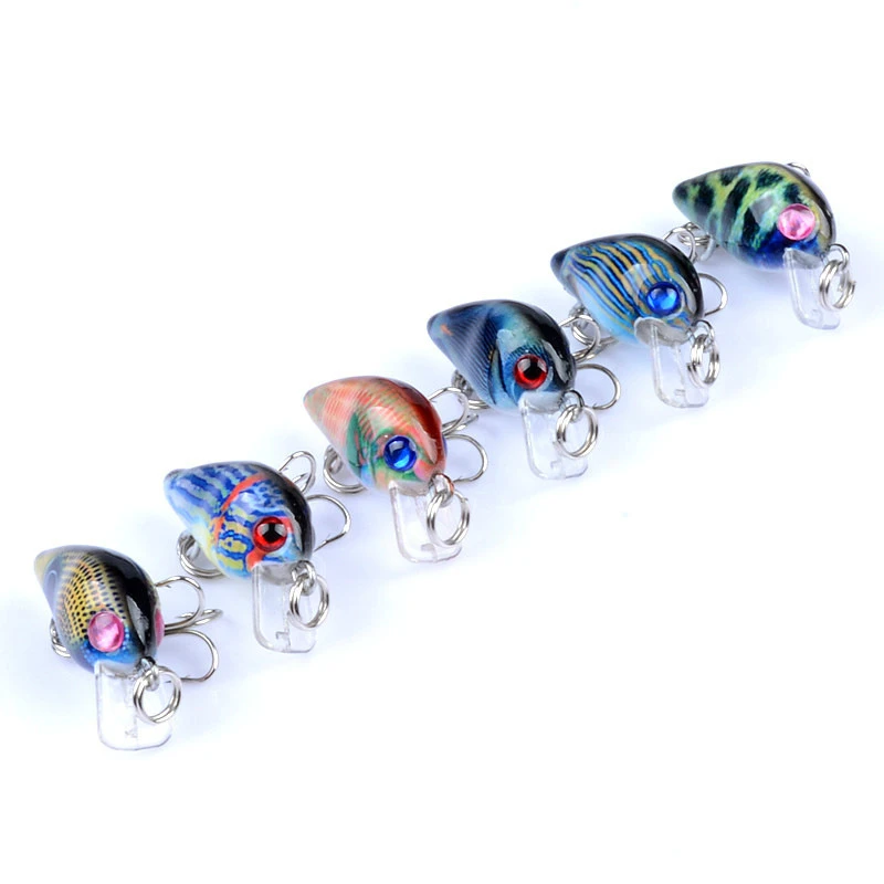 6Pcs/Lot 3cm/1.5g Mini Wobblers Crank Artificial Fishing Baits Lure 3D Painting Hard Crankbait Swimbait For Fishing Accessories
6Pcs/Lot 3cm/1.5g Mini Wobblers Crank Artificial Fishing Baits Lure 3D Painting Hard Crankbait Swimbait For Fishing Accessories