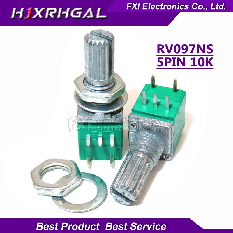 5pcs RV097NS 10K single linked potentiometer B10K with a switch audio 5pin shaft 15mm amplifier sealing potentiometer
5pcs RV097NS 10K single linked potentiometer B10K with a switch audio 5pin shaft 15mm amplifier sealing potentiometer