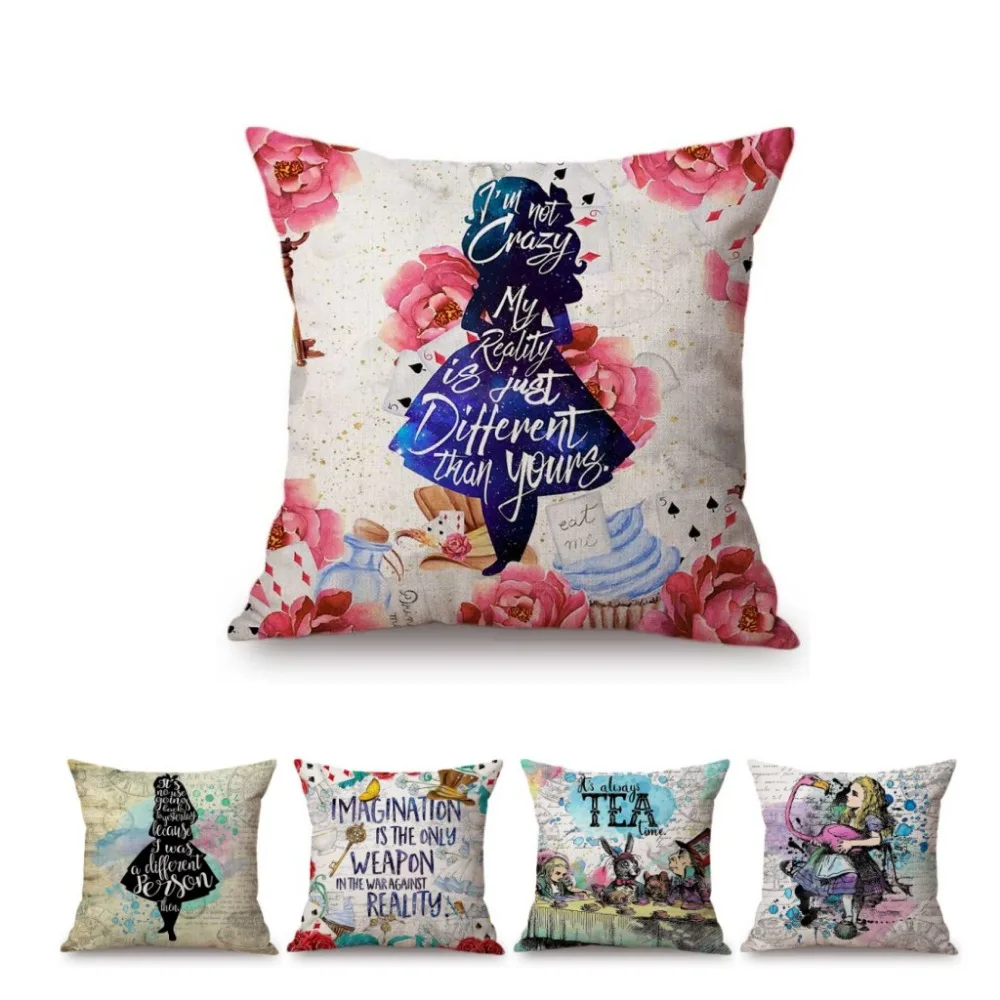 Floral Alice Wonderland Adventure Letter Print Home Decorative Throw Pillow Case Tea Party Art Linen Kid's Cushion Cover
Floral Alice Wonderland Adventure Letter Print Home Decorative Throw Pillow Case Tea Party Art Linen Kid's Cushion Cover
