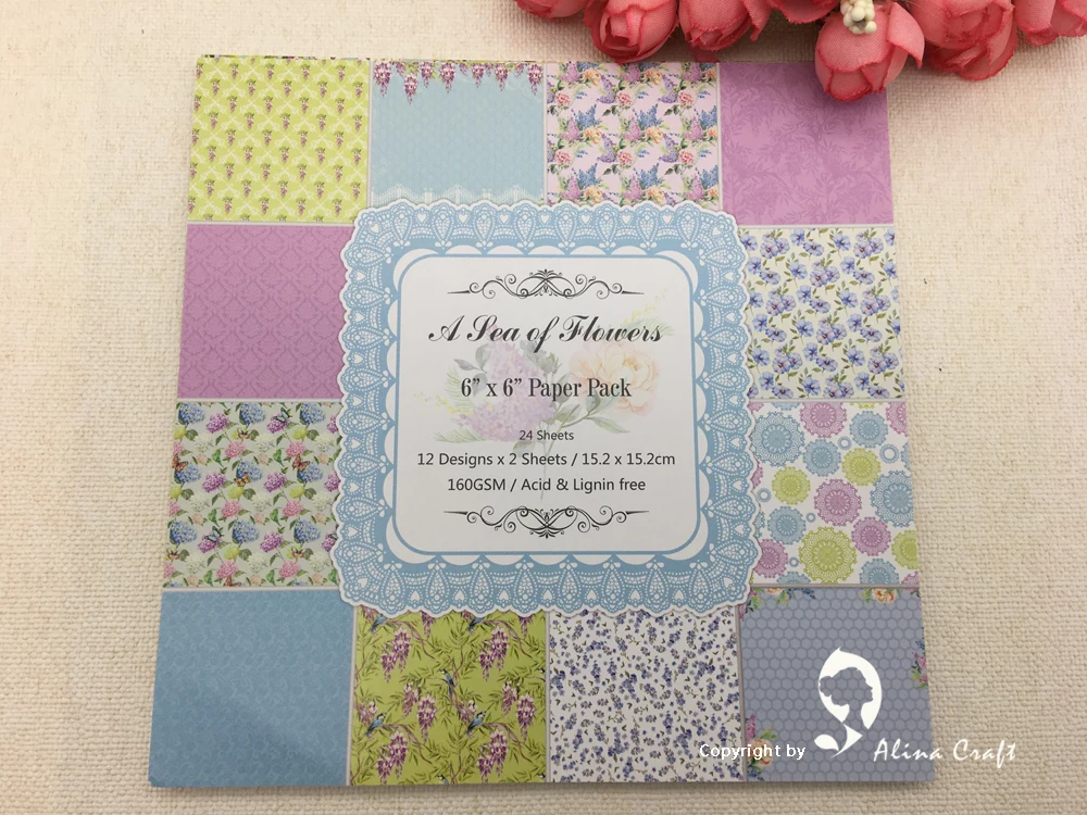 AlinaCraft 24 sheet 6"X6" sea of lfowers Scrapbooking patterned paper pack handmade craft paper craft Background pad
AlinaCraft 24 sheet 6"X6" sea of lfowers Scrapbooking patterned paper pack handmade craft paper craft Background pad