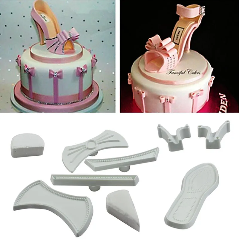 9pcs/Set Practical High Quality High-heeled Shoes White Food Grade Plastic DIY Baking Mold Fondant Pastry Tools
9pcs/Set Practical High Quality High-heeled Shoes White Food Grade Plastic DIY Baking Mold Fondant Pastry Tools