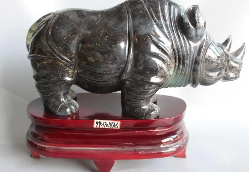 14" China Natural Green Jade FengShui Animal Bull Rhinoceros Horn Oxen Sculptur
14" China Natural Green Jade FengShui Animal Bull Rhinoceros Horn Oxen Sculptur