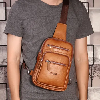 New High Quality Men Trend Cross Body Cowhide Genuine Leather Messenger Shoulder pack famous brand Retro Chest Bag Day Pack
New High Quality Men Trend Cross Body Cowhide Genuine Leather Messenger Shoulder pack famous brand Retro Chest Bag Day Pack