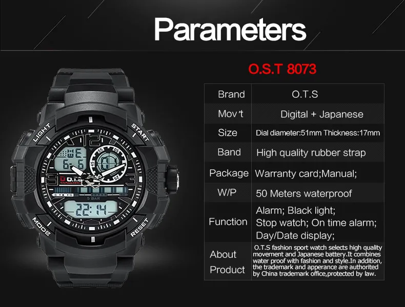 ots sport watch t8073g