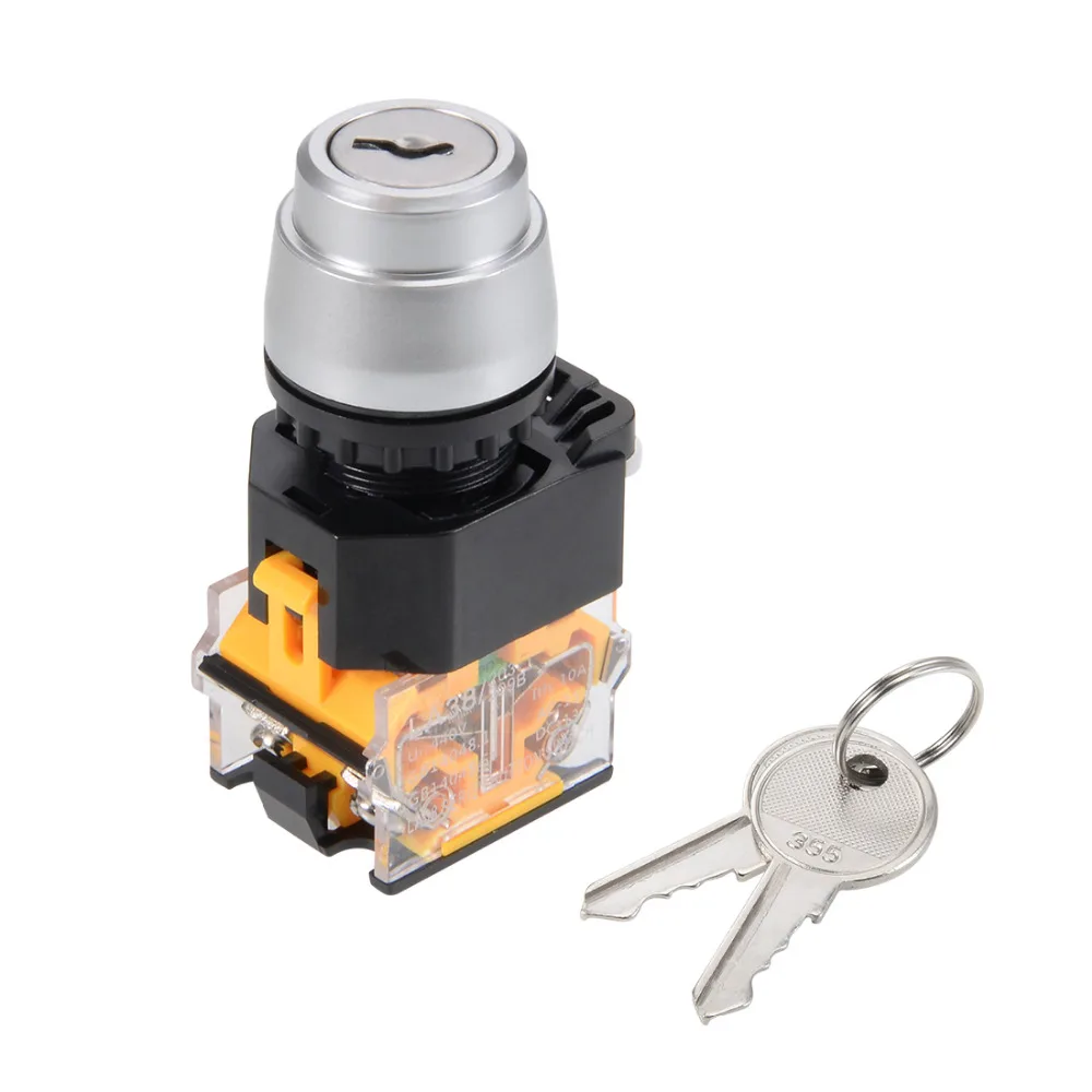 Uxcell 1 Pcs 22mm Key Locking Push Button Switch W Keys Silver Tone Control Electromagnetic Starter Contacter NO/NC 2 Position
Uxcell 1 Pcs 22mm Key Locking Push Button Switch W Keys Silver Tone Control Electromagnetic Starter Contacter NO/NC 2 Position