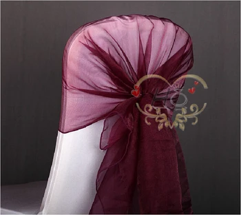 100pcs/lot Wedding Decorations Organza Ribbon Hood Chair Cap Sashes Dark Red Chair Hat
100pcs/lot Wedding Decorations Organza Ribbon Hood Chair Cap Sashes Dark Red Chair Hat