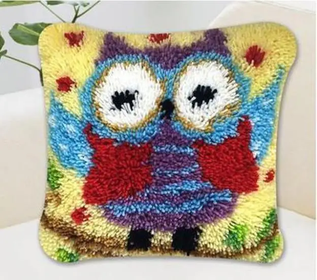 Pillow "do it yourself" method of needlework kit latch hook rug kit Unfinshed / embroidered carpet cartoon Animal owl pattern
Pillow "do it yourself" method of needlework kit latch hook rug kit Unfinshed / embroidered carpet cartoon Animal owl pattern