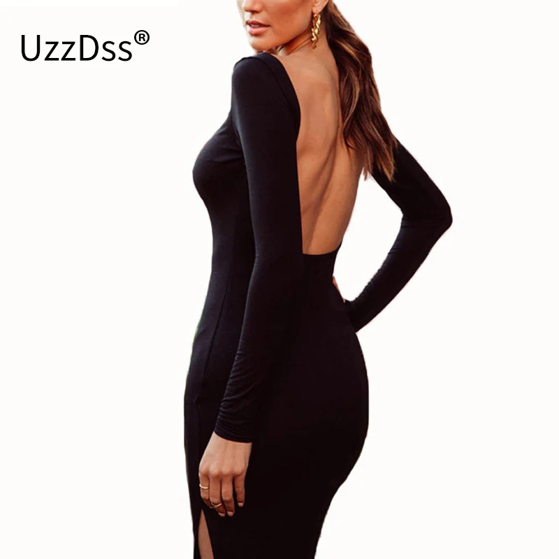 UZZDSS Sexy Backless Bodycon Dress Women Split Club Party Dress Autumn Winter Long Sleeve Knee-Length Pullover Dresses Vestido
UZZDSS Sexy Backless Bodycon Dress Women Split Club Party Dress Autumn Winter Long Sleeve Knee-Length Pullover Dresses Vestido