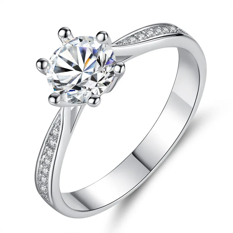 Plain Simple White Gold Color Six Claws AAA+ Round Cubic Zircon CZ Finger Ring 6-9# Size Party Ring for Women Girls Fashin Bague
Plain Simple White Gold Color Six Claws AAA+ Round Cubic Zircon CZ Finger Ring 6-9# Size Party Ring for Women Girls Fashin Bague