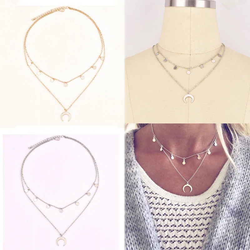 Adjustable 1PC Fashion High Quality Allergy Free Graceful Silvery Moon Coin Chocker Boho Chain Multilayer Choker Necklace Gifts
Adjustable 1PC Fashion High Quality Allergy Free Graceful Silvery Moon Coin Chocker Boho Chain Multilayer Choker Necklace Gifts